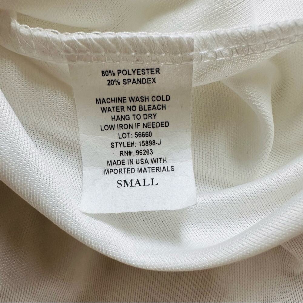 Olivia Rae Dress White Texture Swiss Dot Sleeveless Back Knot Tie Mini Small - Picture 7 of 10